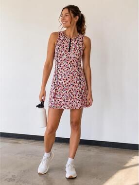 Athleta Women's Size S Ace Tennis Dress Back Pocket Volley Floral Lunaria Active